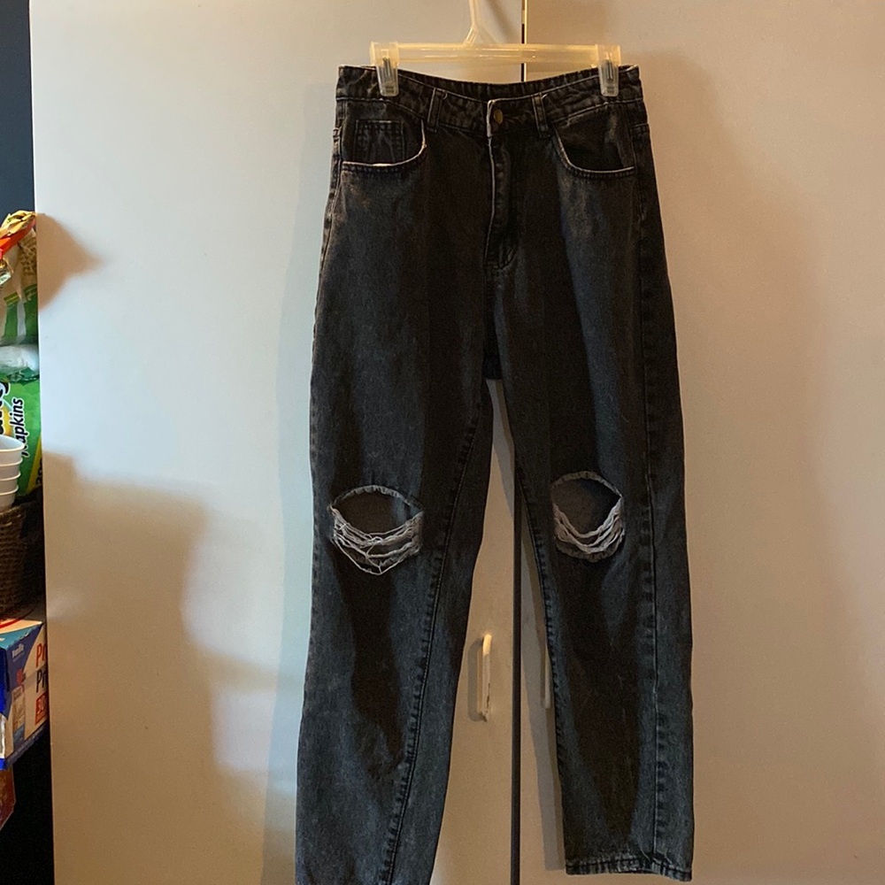 Black ripped jeans